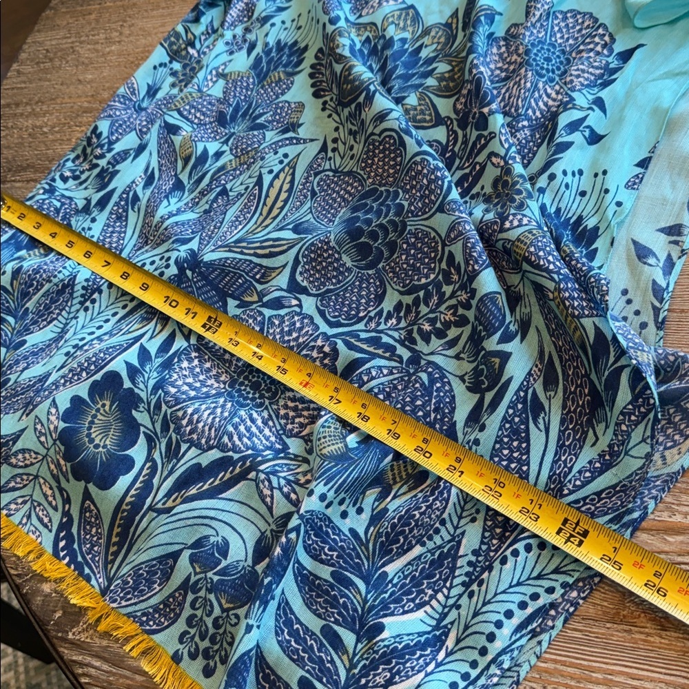 Lands' End Blue and Yellow Beautiful Floral Scarf 66” - Picture 8 of 8